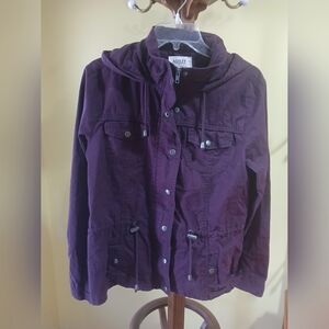 Ashley Utility Collection Hooded Jacket Plum Purple Size Large